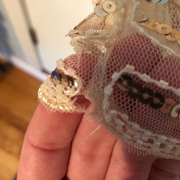 NYE Ivory/Champagne Sequined Gatsby Dress Size M - Picture 8 of 8